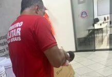 Bombeiro salva recém-nascida engasgada após família buscar ajuda em quartel de Ipatinga