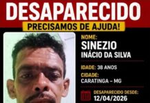 Homem de 38 anos está desaparecido desde abril em Caratinga; família pede ajuda