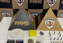 PM apreende drogas e munições em residência no bairro Morada do Vale, em Coronel Fabriciano