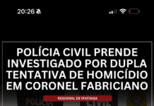Polícia Civil prende suspeito de dupla tentativa de homicídio em Coronel Fabriciano