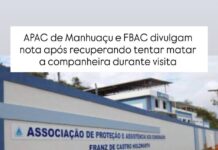APAC de Manhuaçu e FBAC divulgam nota após recuperando tentar matar a companheira durante visita