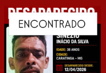 Família informa que Sinezio Inácio da Silva foi localizado e agradece apoio da população