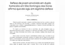 Defesa de jovem envolvido em duplo homicídio em São Domingos das Dores afirma que ele agiu em legítima defesa